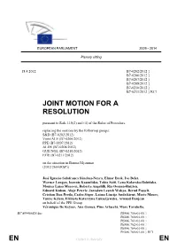 En En Joint Motion for a Resolution