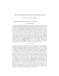 Multivariable Public–Key Cryptosystems