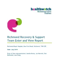 Richmond Recovery & Support Team Enter and View Report