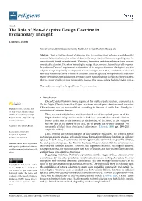 The Role of Non-Adaptive Design Doctrine in Evolutionary Thought