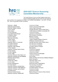 2020-2021 Science Assessing Committee Membership