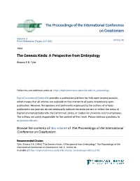 A Perspective from Embryology