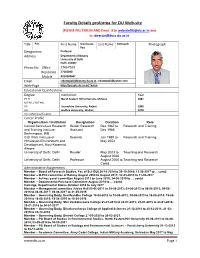 Faculty Details Proforma for DU Web-Site