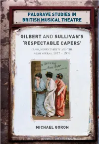 Gilbert and Sullivan's 'Respectable Capers'