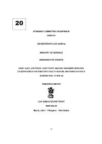 I) STANDING COMMITTEE on DEFENCE (2020-21