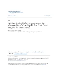 Perspectives on Jim Morrison from the Los