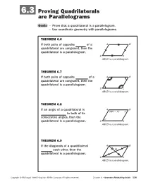 Proving Quadrilaterals Are Parallelograms