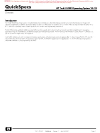 Quickspecs HP Tru64 UNIX Operating System V5.1B