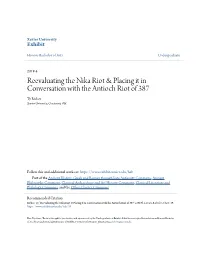 Reevaluating the Nika Riot & Placing It in Conversation with the Antioch