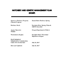 Round Butte Hatchery Spring Chinook Salmon HGMP 2017