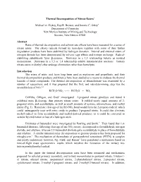 Thermal Decomposition of Nitrate Esters1 Michael A. Hiskey, Kay R. Brower, and Jimmie C. Oxley* Department of Chemistry New Mexi