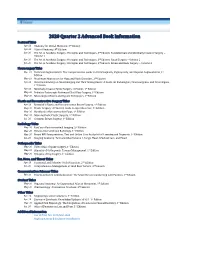 2020 Quarter 2 Advanced Book Information