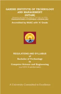 B. Tech. W. E. F. 2015-16 Admitted Batch