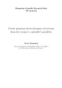 Cavity Quantum Electrodynamics of Systems from Few Atoms to Controlled Ensembles