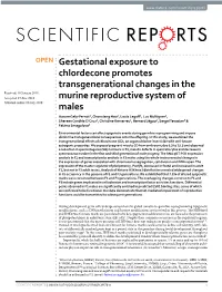 Gestational Exposure to Chlordecone Promotes Transgenerational