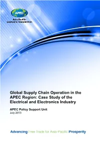 Global Supply Chain Operation in the APEC Region: Case Study of the Electrical and Electronics Industry