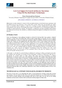 Low-Cost Support for Search and Rescue Operations Using Off-The-Shelf Sensor Technologies