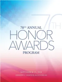 2018 70Th Annual Honor Awards Program Book
