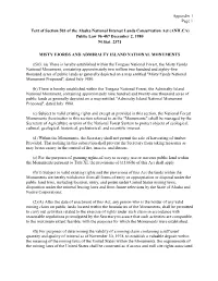 Appendix 1 Page 1 Text of Section 503 of the Alaska National Interest