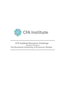 CFA Institute Research Challenge Hosted in Romania the Bucharest University of Economic Studies
