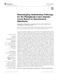 Disentangling Sedimentary Pathways for the Pleniglacial Lower Danube Loess Based on Geochemical Signatures