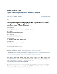 Geologic Setting and Stratigraphy of the Ziegler Reservoir Fossil Site, Snowmass Village, Colorado