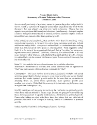 Narada Bhakti Sutra a Summary of Swami Tadatmananda’S Discourse October 17, 2006
