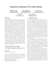 Resilience of Deployed TCP to Blind Attacks
