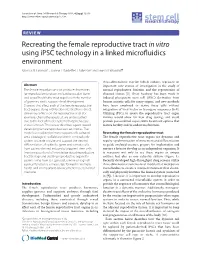 VIEW Recreating the Female Reproductive Tract in Vitro Using Ipsc Technology in a Linked Microfl Uidics Environment