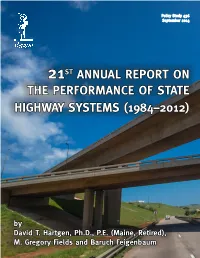 21St Annual Report on the Performance of State Highway Systems (1984–2012)