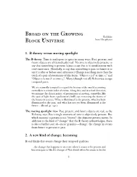 BROAD on the GROWING Blo K Universe