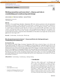 Chances and Risks in Crowdworking and Crowdsourcing Work Design