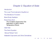 Chapter 2: Equation of State