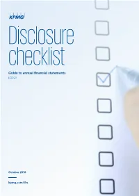 Guide to Annual Financial Statements – Disclosure Checklist 2016