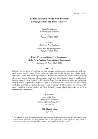 Labour Market Flows in New Zealand: Some Questions and Some Answers*