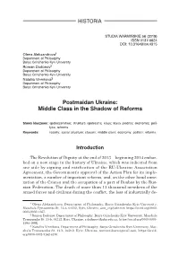 Postmaidan Ukraine: Middle Class in the Shadow of Reforms
