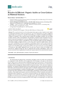 Reactive & Efficient: Organic Azides As Cross-Linkers in Material Sciences