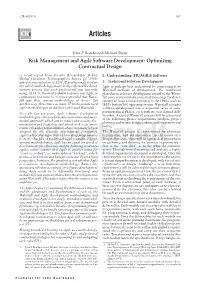 Risk Management and Agile Software Development: Optimizing Contractual Design