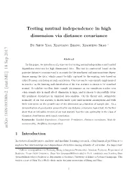 Testing Mutual Independence in High Dimension Via Distance Covariance