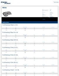 Applications Ford Mustang II Base L4 2.3L Ford