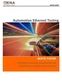 Automotive Ethernet Testing