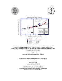 Influence of Peripheral Velocity on Measurements of Undrained Shear Strength for an Artificial Soil