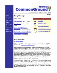 Vol 1 No 2 Home Doing Theology About CGJ in This Issue