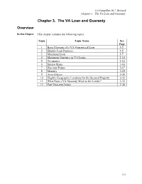 Chapter 3. the VA Loan and Guaranty Overview