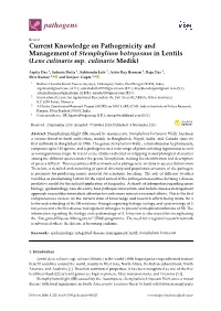Current Knowledge on Pathogenicity and Management of Stemphylium Botryosum in Lentils (Lens Culinaris Ssp