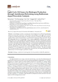 Light Cycle Oil Source for Hydrogen Production Through Autothermal Reforming Using Ruthenium Doped Perovskite Catalysts