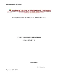 Python Programming (13A05806)