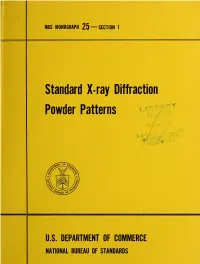 Standard X-Ray Diffraction Powder Patterns