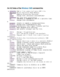 An A-Z Index of the Windows CMD Command Line