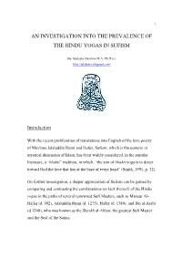 An Investigation Into the Prevalence of the Hindu Yogas in Sufism